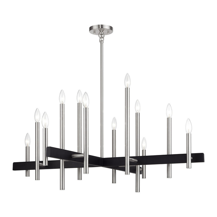 Livex Lighting - 49349-91 - 12 Light Chandelier - Denmark - Brushed Nickel with Black
