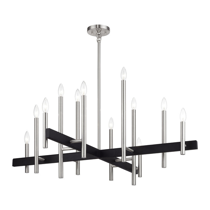 Livex Lighting - 49349-91 - 12 Light Chandelier - Denmark - Brushed Nickel with Black