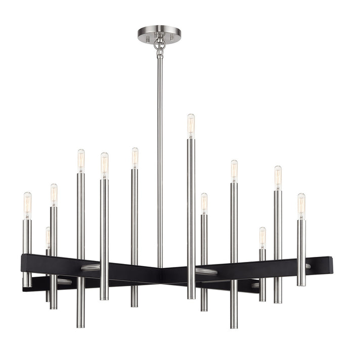 Livex Lighting - 49349-91 - 12 Light Chandelier - Denmark - Brushed Nickel with Black