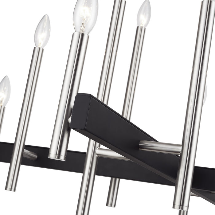 Livex Lighting - 49349-91 - 12 Light Chandelier - Denmark - Brushed Nickel with Black