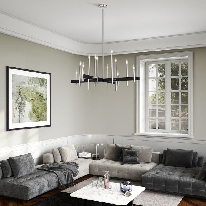Livex Lighting - 49349-91 - 12 Light Chandelier - Denmark - Brushed Nickel with Black