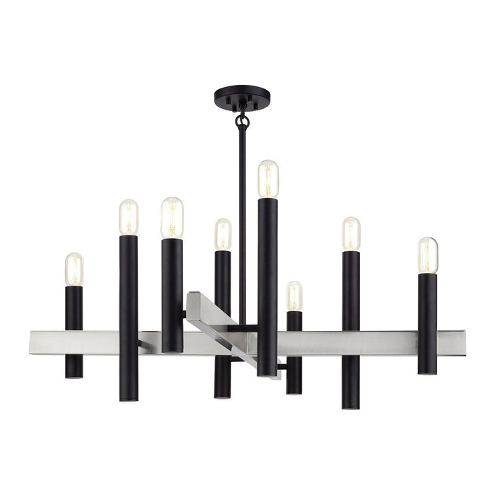 Livex Lighting - 49996-04 - Eight Light Chandelier - Helsinki - Black with Brushed Nickel