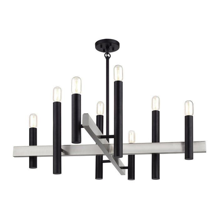 Livex Lighting - 49996-04 - Eight Light Chandelier - Helsinki - Black with Brushed Nickel