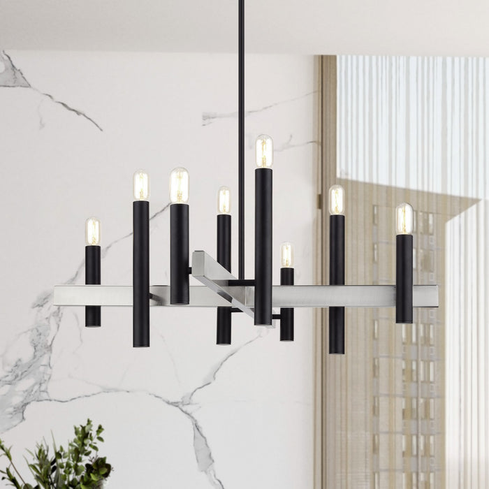 Livex Lighting - 49996-04 - Eight Light Chandelier - Helsinki - Black with Brushed Nickel