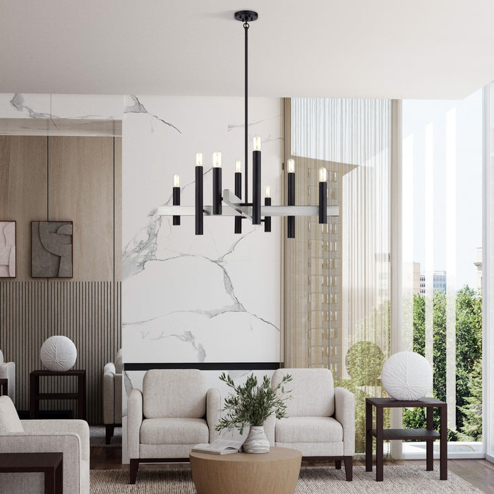 Livex Lighting - 49996-04 - Eight Light Chandelier - Helsinki - Black with Brushed Nickel