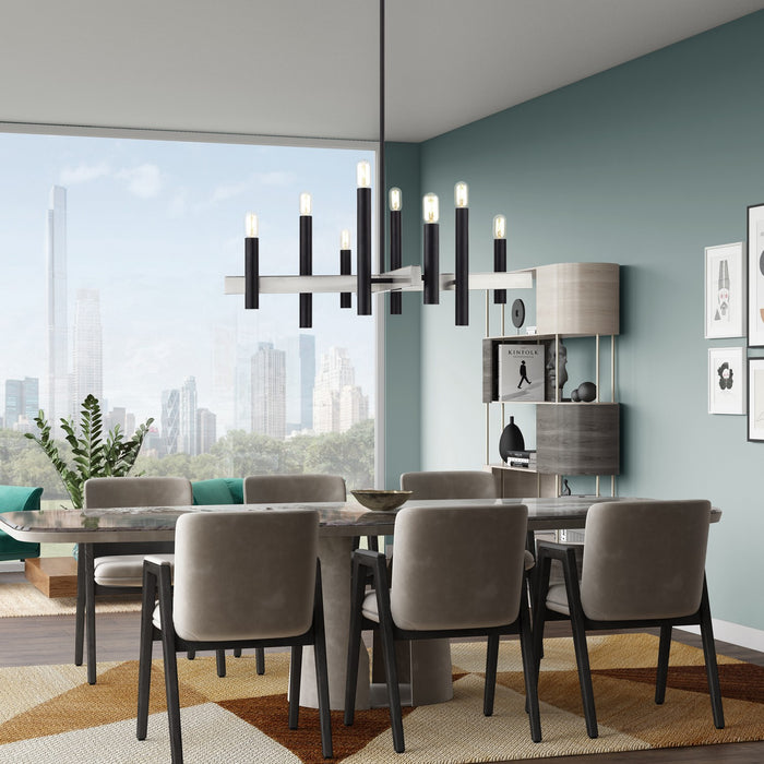 Livex Lighting - 49996-04 - Eight Light Chandelier - Helsinki - Black with Brushed Nickel