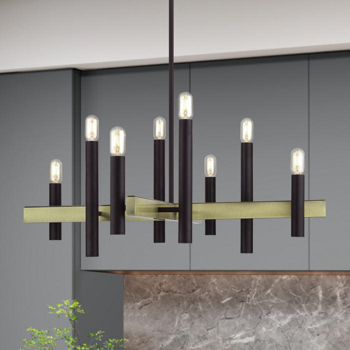 Livex Lighting - 49996-07 - Eight Light Chandelier - Helsinki - Bronze with Antique Brass