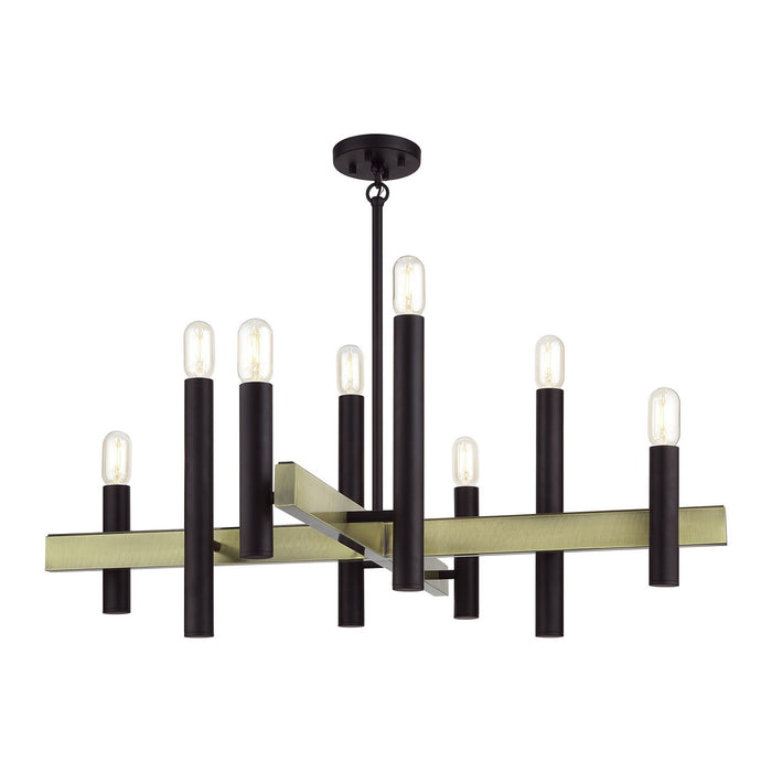 Livex Lighting - 49996-07 - Eight Light Chandelier - Helsinki - Bronze with Antique Brass