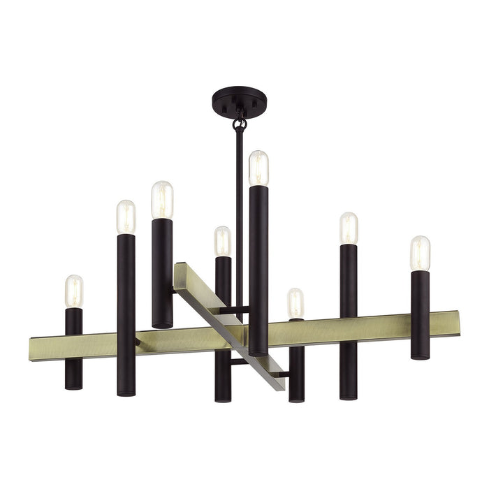 Livex Lighting - 49996-07 - Eight Light Chandelier - Helsinki - Bronze with Antique Brass