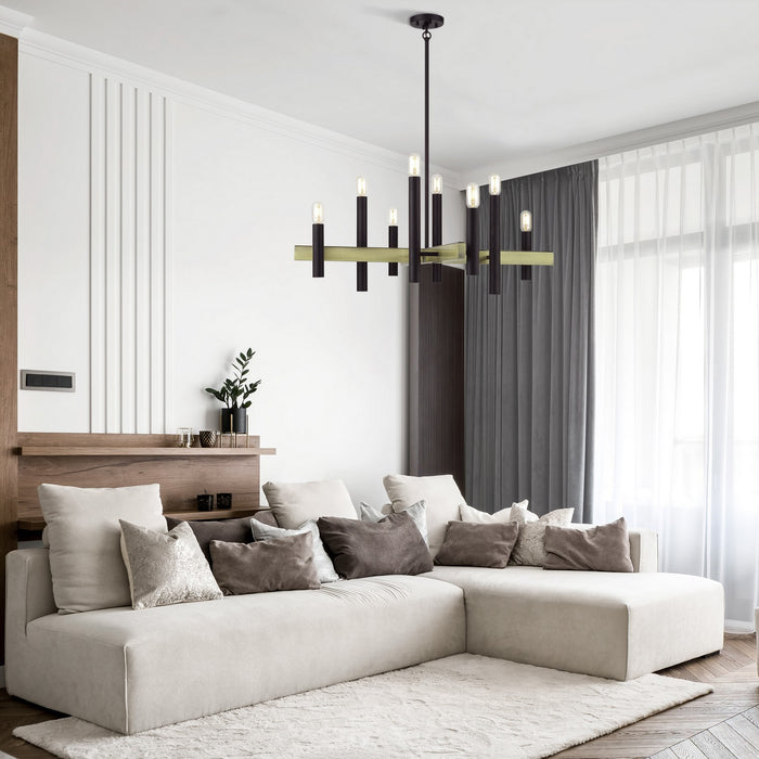 Livex Lighting - 49996-07 - Eight Light Chandelier - Helsinki - Bronze with Antique Brass