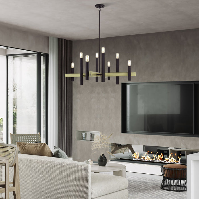 Livex Lighting - 49996-07 - Eight Light Chandelier - Helsinki - Bronze with Antique Brass