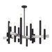 Livex Lighting - 49997-04 - 12 Light Chandelier - Helsinki - Black with Brushed Nickel