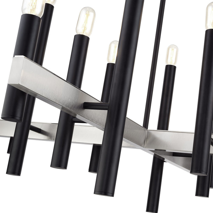 Livex Lighting - 49997-04 - 12 Light Chandelier - Helsinki - Black with Brushed Nickel