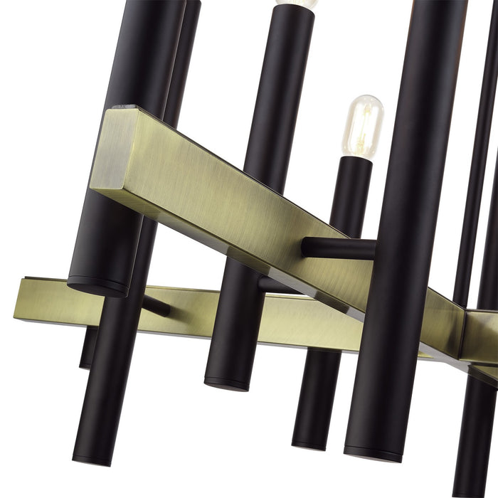 Livex Lighting - 49997-07 - 12 Light Foyer Chandelier - Helsinki - Bronze with Antique Brass