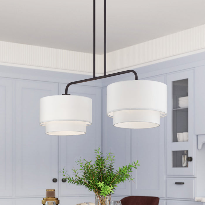 Livex Lighting - 50302-07 - Two Light Linear Chandelier - Manorwood - Bronze