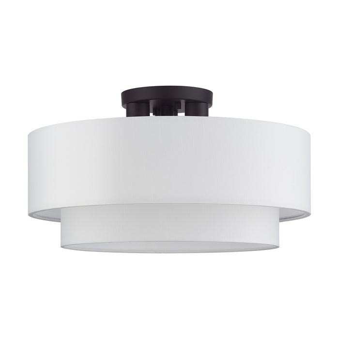 Livex Lighting - 50306-07 - Three Light Semi-Flush Mount - Manorwood - Bronze