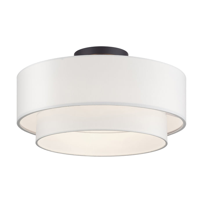 Livex Lighting - 50306-07 - Three Light Semi-Flush Mount - Manorwood - Bronze