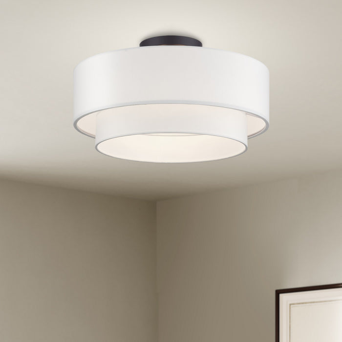 Livex Lighting - 50306-07 - Three Light Semi-Flush Mount - Manorwood - Bronze
