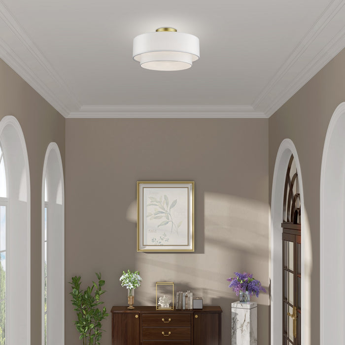 Livex Lighting - 50306-33 - Three Light Semi-Flush Mount - Manorwood - Soft Gold