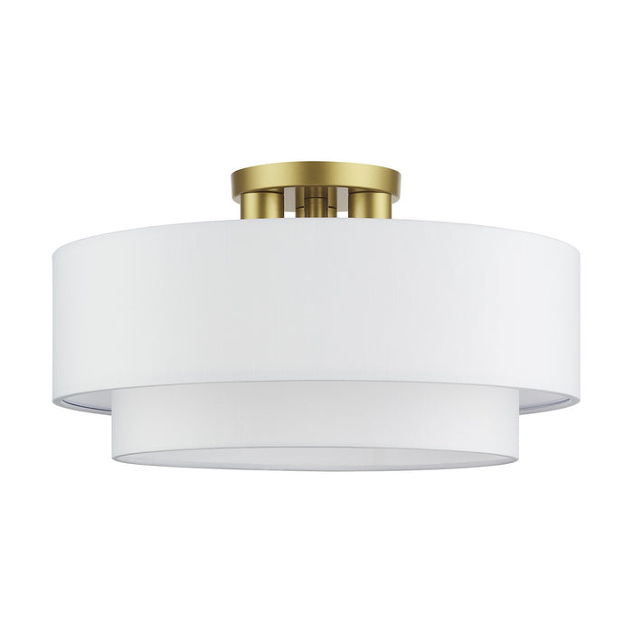 Livex Lighting - 50306-33 - Three Light Semi-Flush Mount - Manorwood - Soft Gold