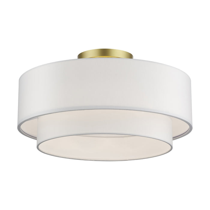 Livex Lighting - 50306-33 - Three Light Semi-Flush Mount - Manorwood - Soft Gold