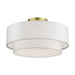 Livex Lighting - 50306-33 - Three Light Semi-Flush Mount - Manorwood - Soft Gold