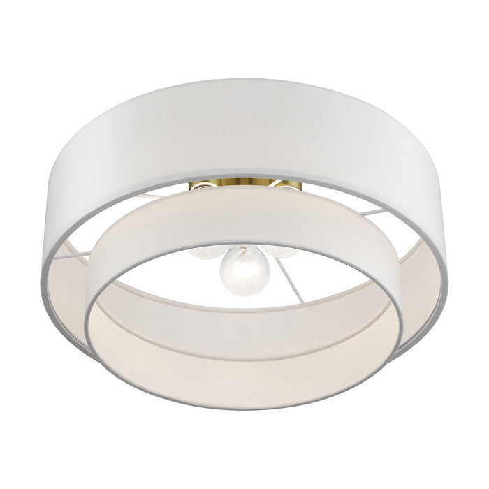 Livex Lighting - 50306-33 - Three Light Semi-Flush Mount - Manorwood - Soft Gold