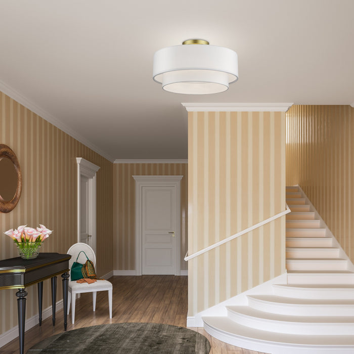 Livex Lighting - 50306-33 - Three Light Semi-Flush Mount - Manorwood - Soft Gold