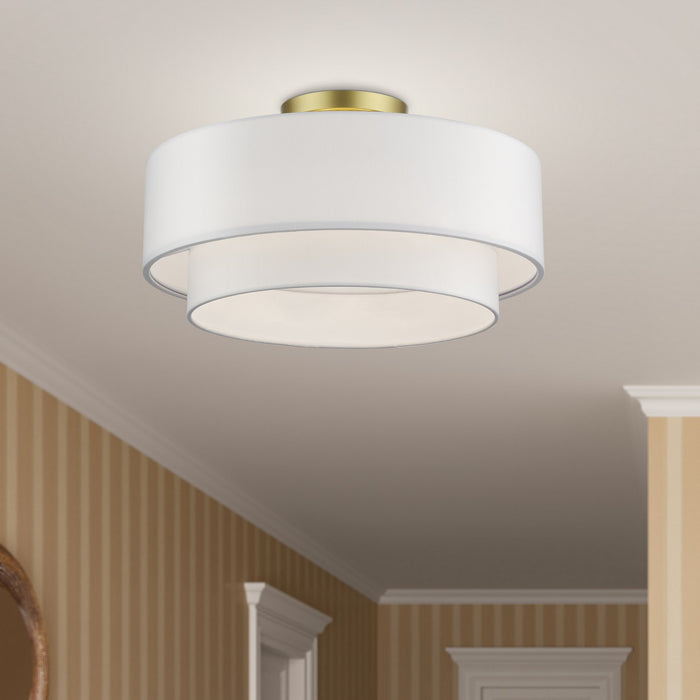 Livex Lighting - 50306-33 - Three Light Semi-Flush Mount - Manorwood - Soft Gold