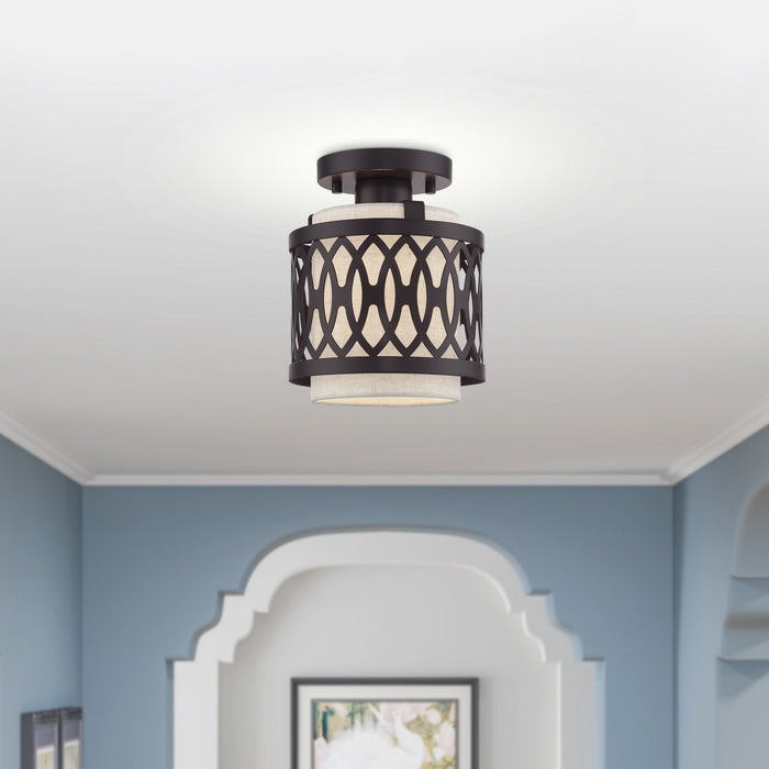 Livex Lighting - 53431-92 - One Light Semi-Flush Mount - Vistaview - English Bronze