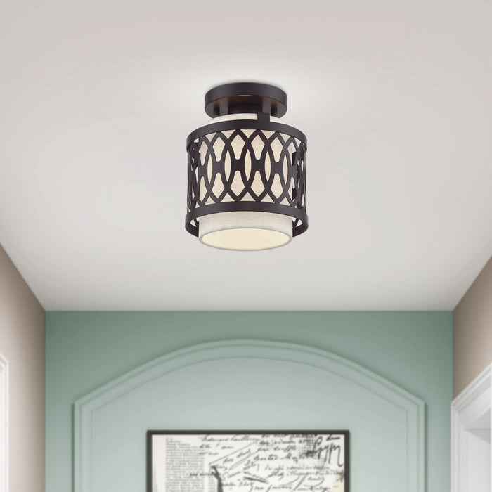 Livex Lighting - 53431-92 - One Light Semi-Flush Mount - Vistaview - English Bronze