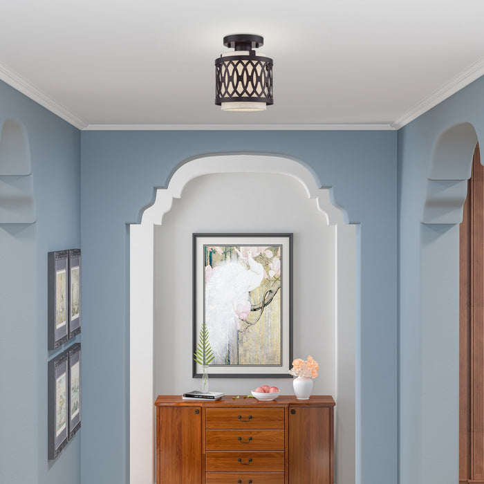 Livex Lighting - 53431-92 - One Light Semi-Flush Mount - Vistaview - English Bronze