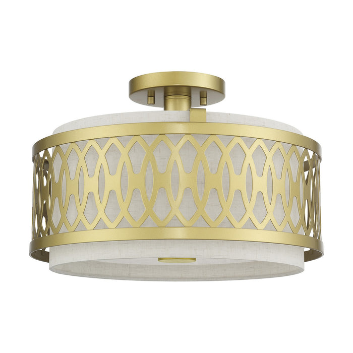 Livex Lighting - 53432-33 - Three Light Semi-Flush Mount - Vistaview - Soft Gold