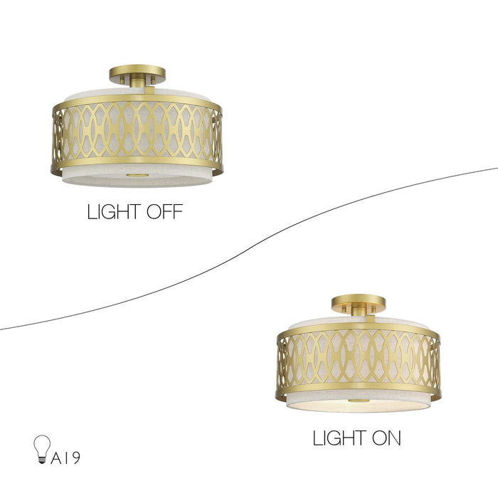 Livex Lighting - 53432-33 - Three Light Semi-Flush Mount - Vistaview - Soft Gold