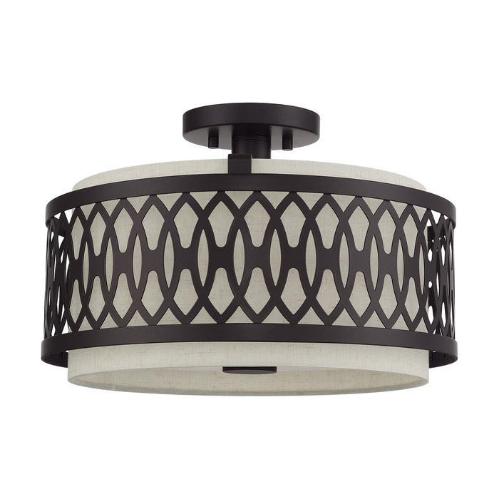 Livex Lighting - 53432-92 - Three Light Semi-Flush Mount - Vistaview - English Bronze