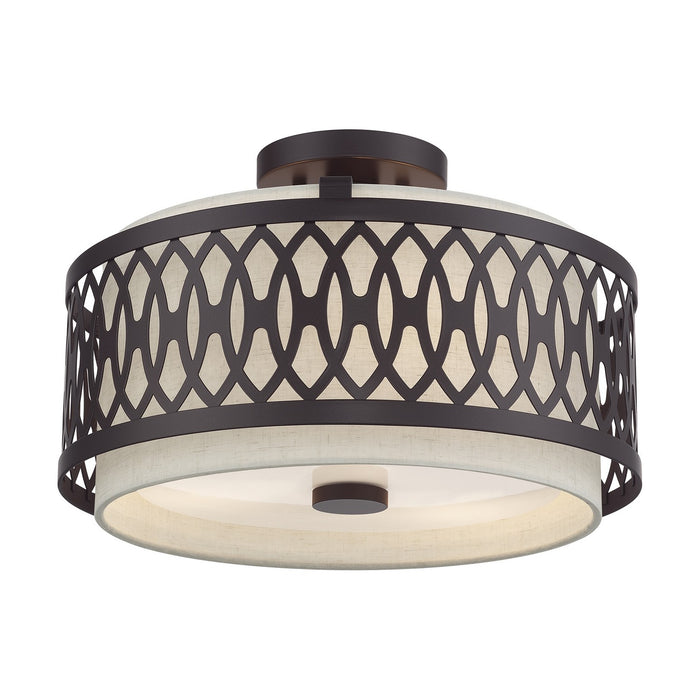Livex Lighting - 53432-92 - Three Light Semi-Flush Mount - Vistaview - English Bronze