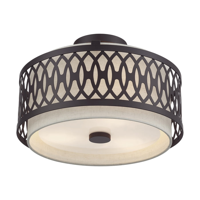 Livex Lighting - 53432-92 - Three Light Semi-Flush Mount - Vistaview - English Bronze