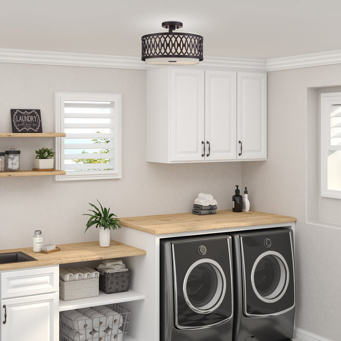 Livex Lighting - 53432-92 - Three Light Semi-Flush Mount - Vistaview - English Bronze