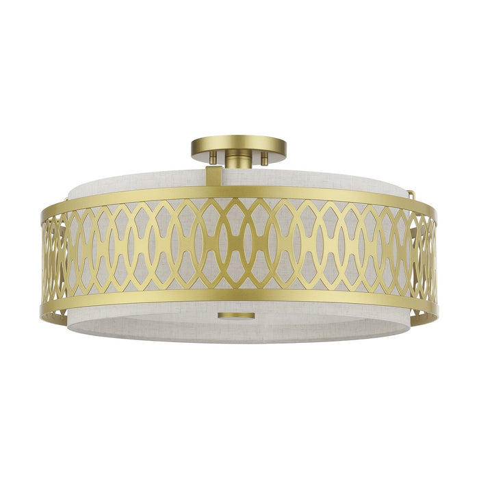 Livex Lighting - 53433-33 - Four Light Semi-Flush Mount - Vistaview - Soft Gold