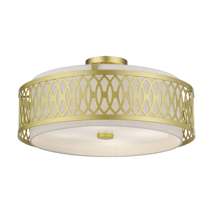 Livex Lighting - 53433-33 - Four Light Semi-Flush Mount - Vistaview - Soft Gold