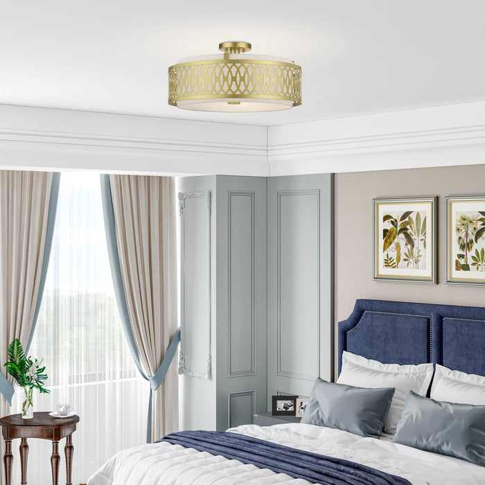 Livex Lighting - 53433-33 - Four Light Semi-Flush Mount - Vistaview - Soft Gold