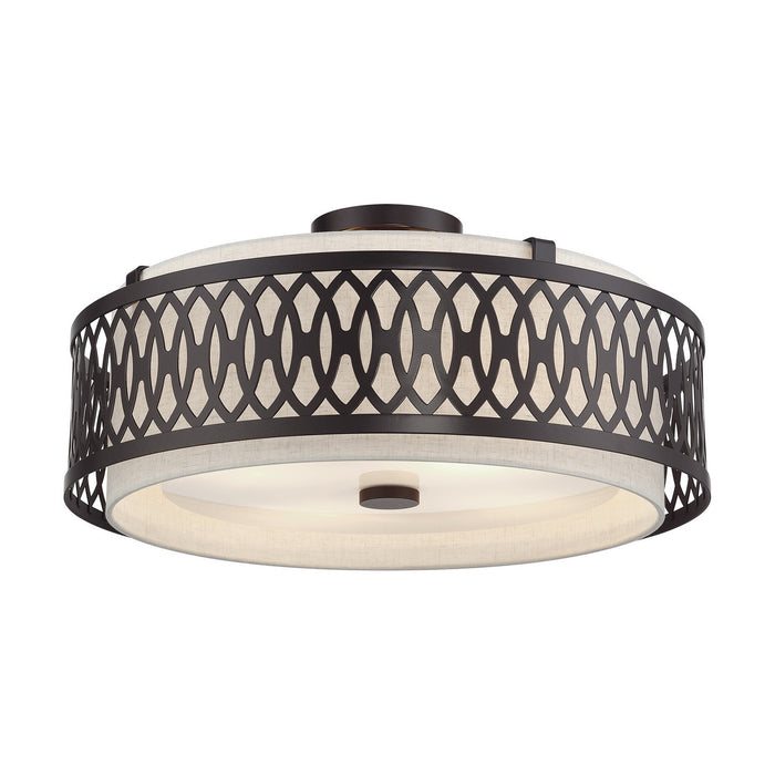 Livex Lighting - 53433-92 - Four Light Semi-Flush Mount - Vistaview - English Bronze