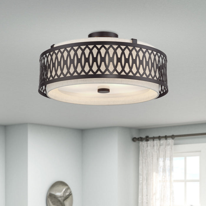 Livex Lighting - 53433-92 - Four Light Semi-Flush Mount - Vistaview - English Bronze
