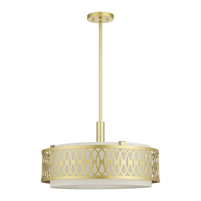 Livex Lighting - 53434-33 - Four Light Pendant Chandelier - Vistaview - Soft Gold