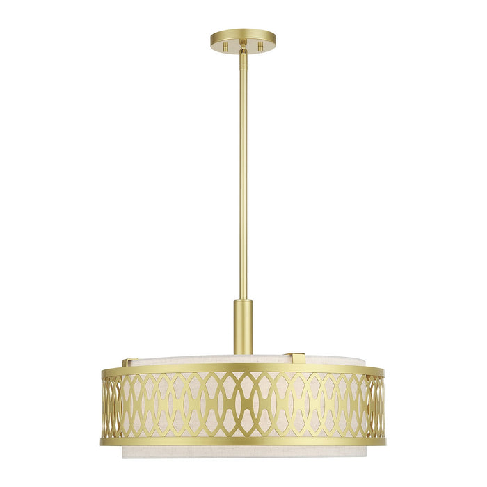 Livex Lighting - 53434-33 - Four Light Pendant Chandelier - Vistaview - Soft Gold