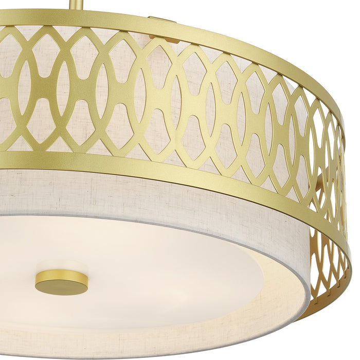 Livex Lighting - 53434-33 - Four Light Pendant Chandelier - Vistaview - Soft Gold