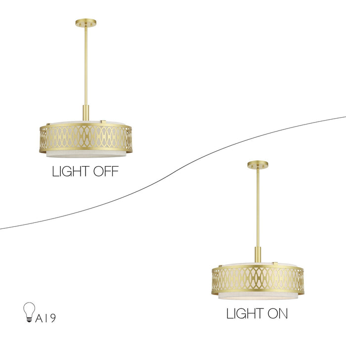 Livex Lighting - 53434-33 - Four Light Pendant Chandelier - Vistaview - Soft Gold