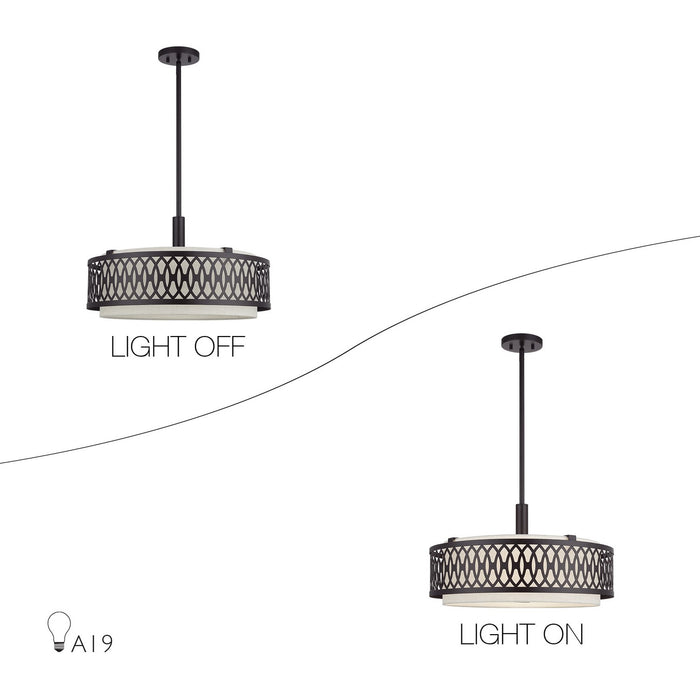 Livex Lighting - 53434-92 - Four Light Pendant Chandelier - Vistaview - English Bronze