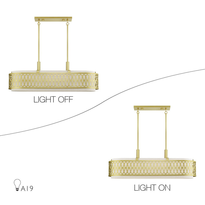 Livex Lighting - 53437-33 - Six Light Linear Chandelier - Vistaview - Soft Gold