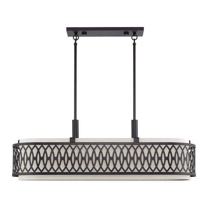 Livex Lighting - 53437-92 - Six Light Linear Chandelier - Vistaview - English Bronze